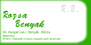 rozsa benyak business card